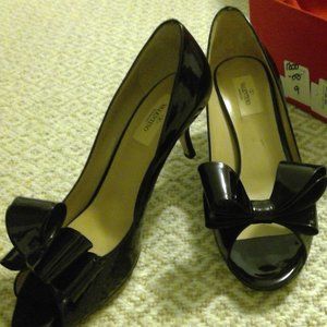 Valentino Black Patent Bow Pumps